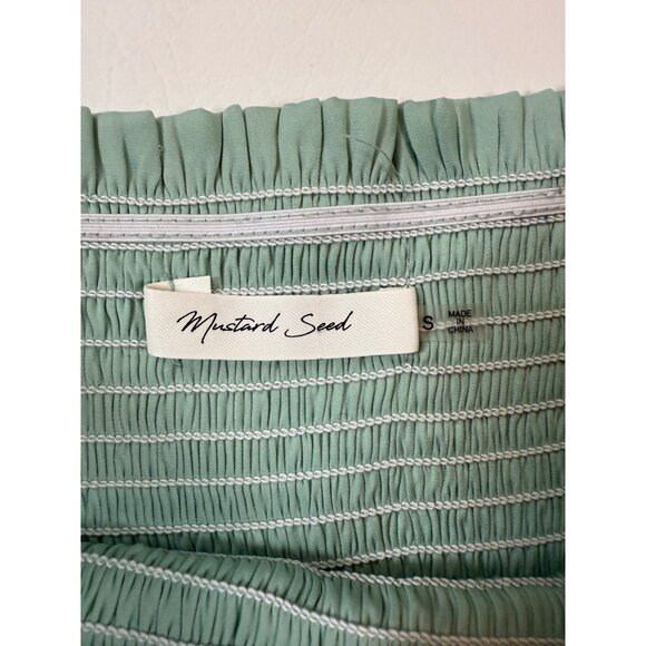 Mustard Seed Mint Green Ruffle Skirt Women S Smocked Waist Summer (LL142) - Picture 2 of 6
